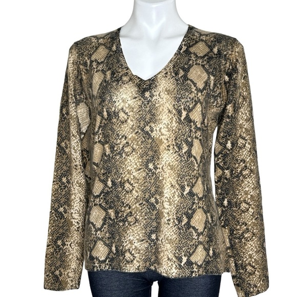 Mainbocker snake print cashmere sweater XL - Picture 2 of 5